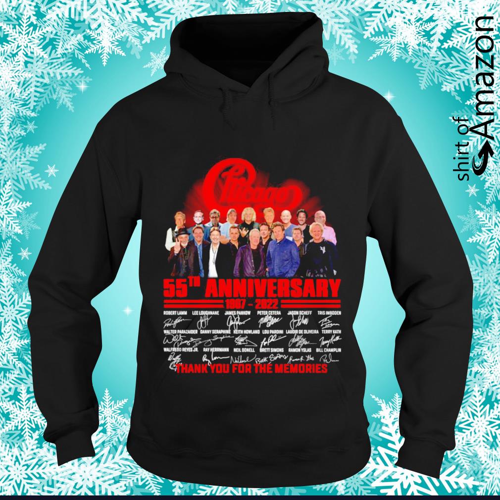 Design Chicago rock band 55th Anniversary 1967-2022 signature shirt,  hoodie, sweater, long sleeve and tank top