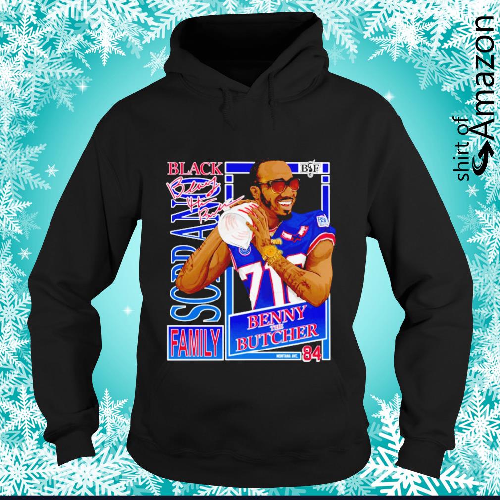 Official Buffalo Bills black soprano family benny the butcher t-shirt -  T-Shirt AT Fashion LLC