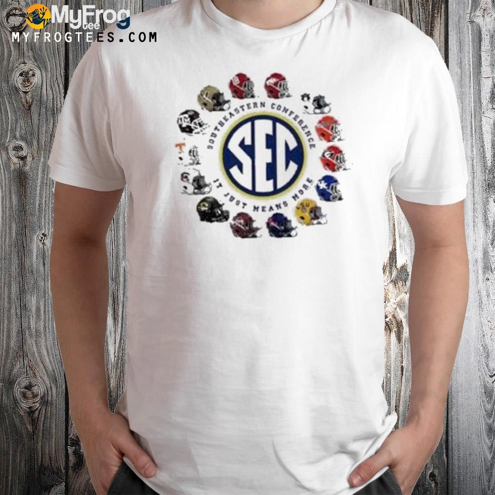 2023 sec southeastern conference it just means more 14 teams helmet shirt
