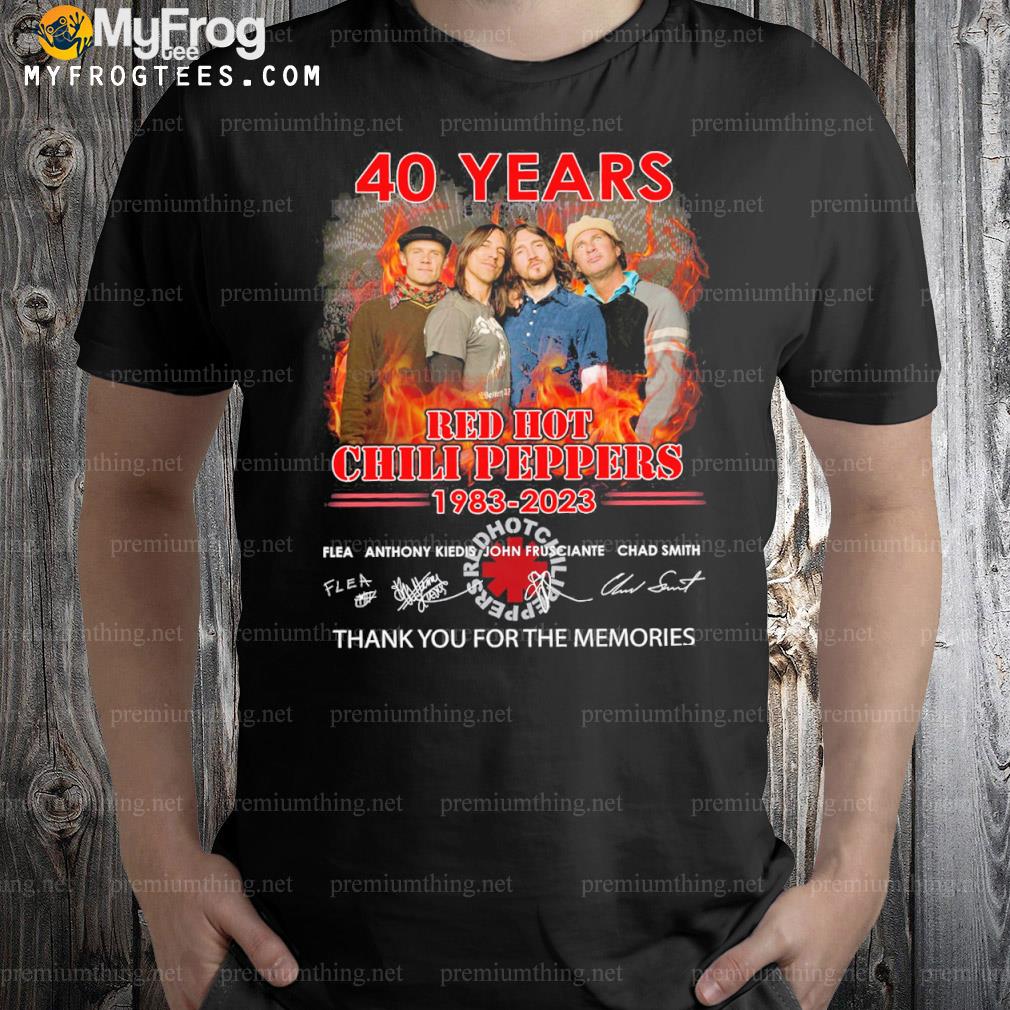 40 years red hot chilI peppers 1983-2023 thank you for the memories shirt