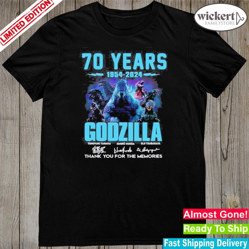 70 years 1954 – 2024 godzilla thank you for the memories shirt