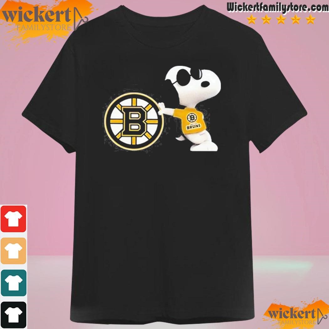 Boston Bruins Snoopy Sun Glasses Proud Fan T-Shirt