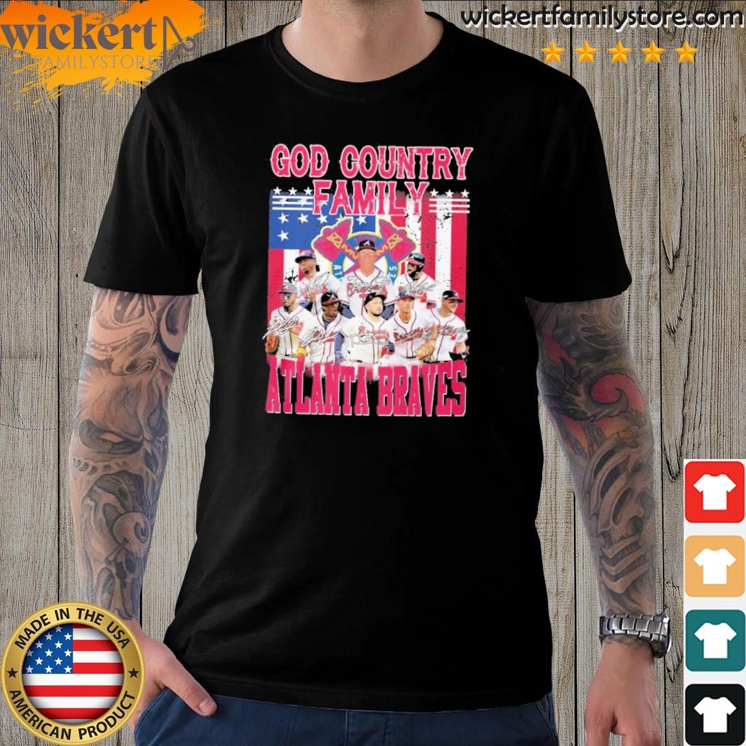 God country family atlanta braves american flag shirt