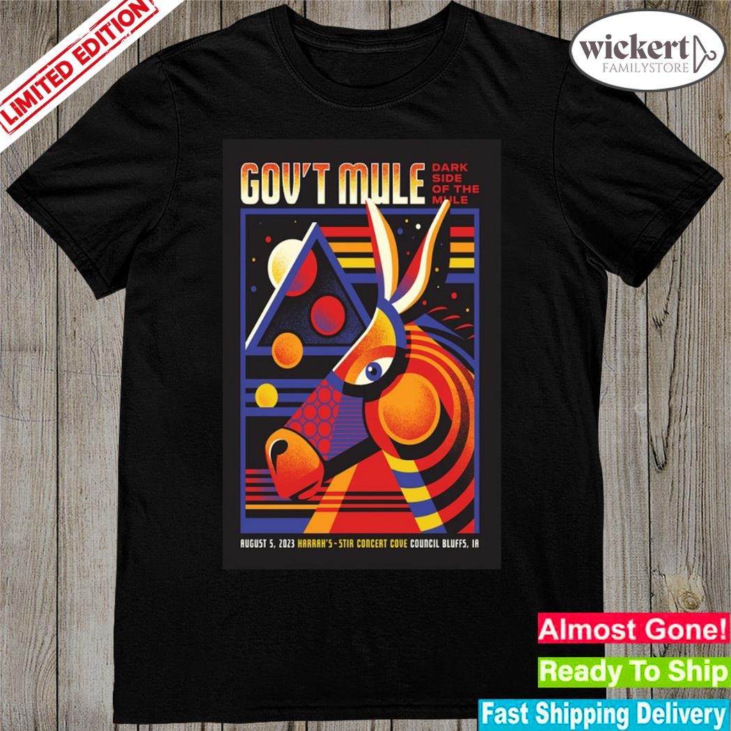 Gov't mule harrah's stir cove council bluffs ia august tour 2023 poster shirt