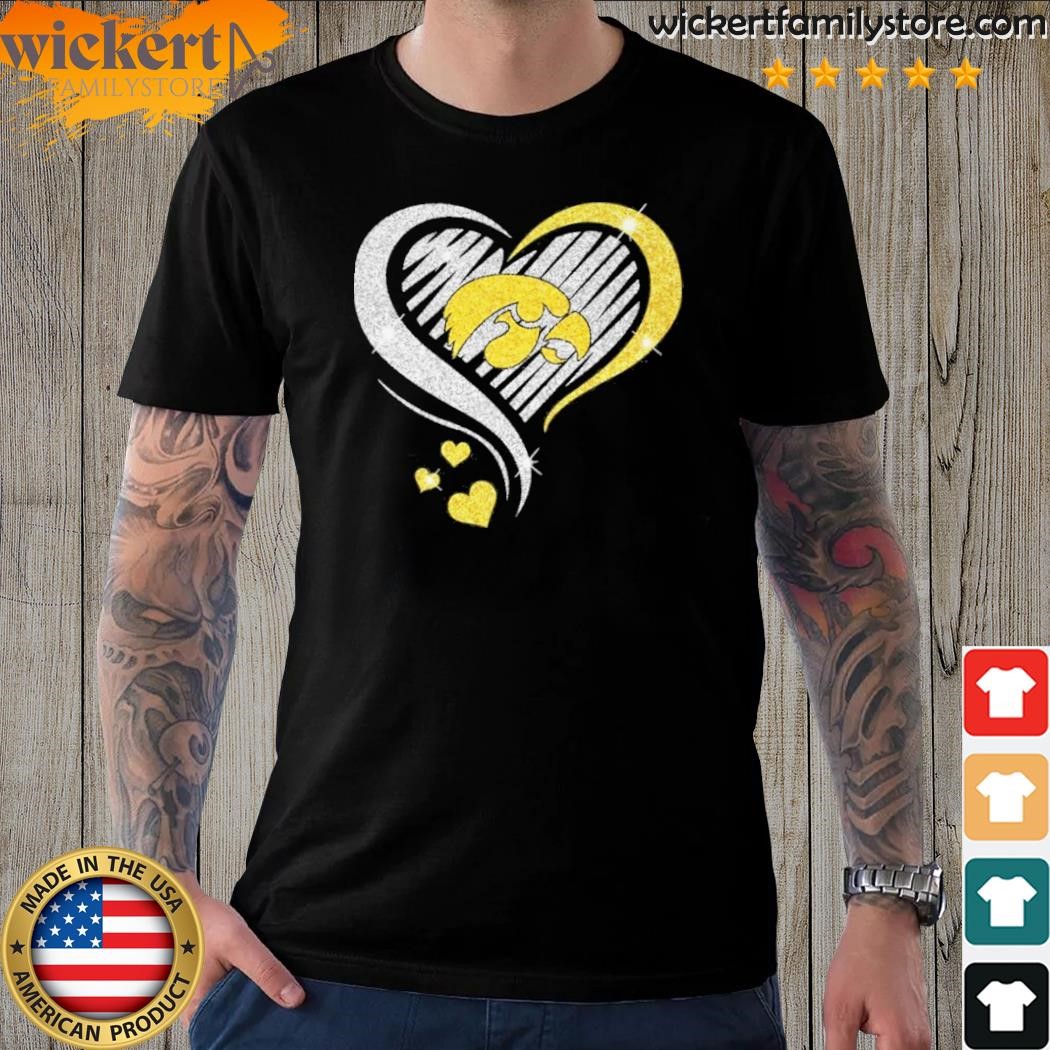 Iowa hawkeyes Football heart logo shirt