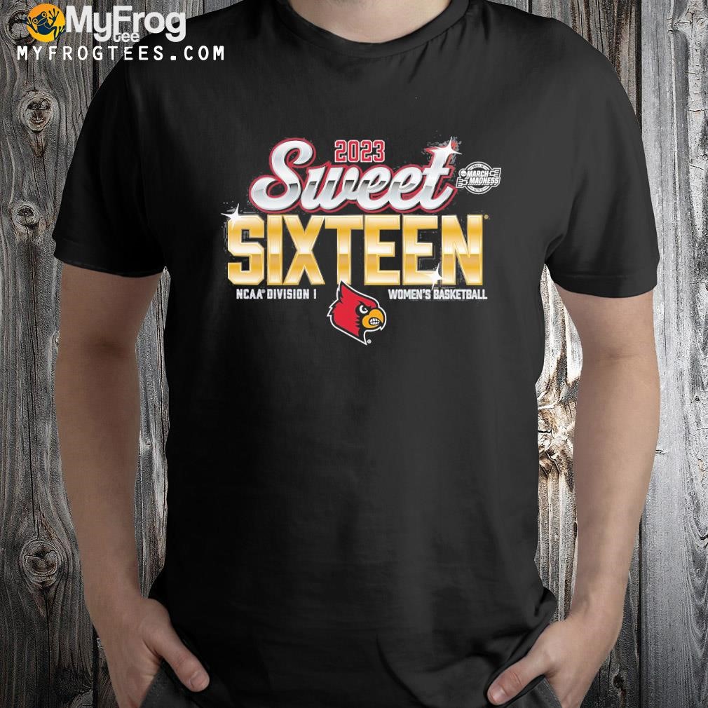 Louisville cardinals branded women's 2023 ncaa women's basketball tournament march madness sweet 16 t-shirt