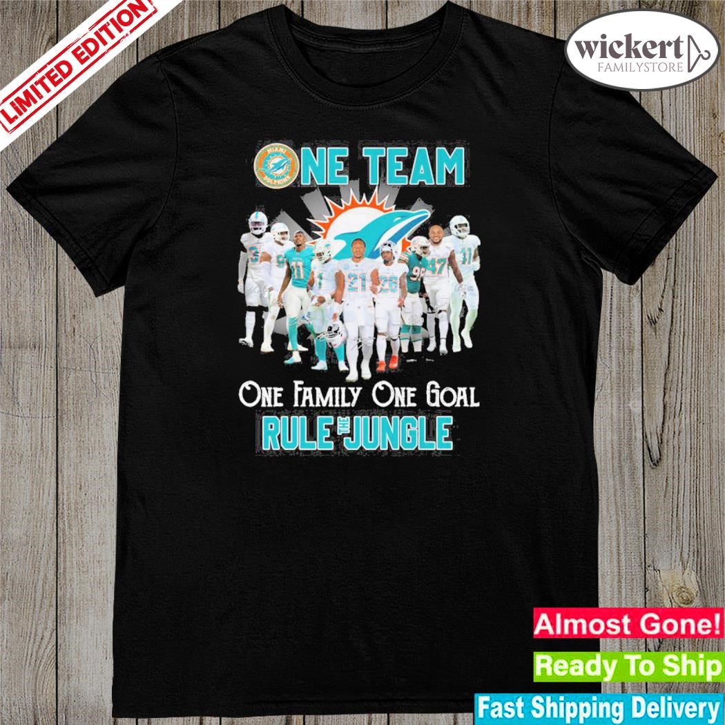 MiamI dolphins one team one family one goal rule the jungle shirt