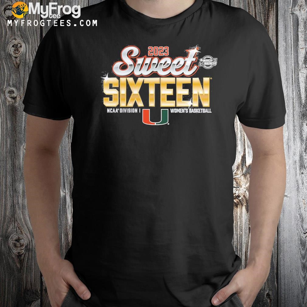 Miami Hurricanes Branded 2023 NCAA Women's Basketball Tournament March Madness Sweet 16 T-Shirt