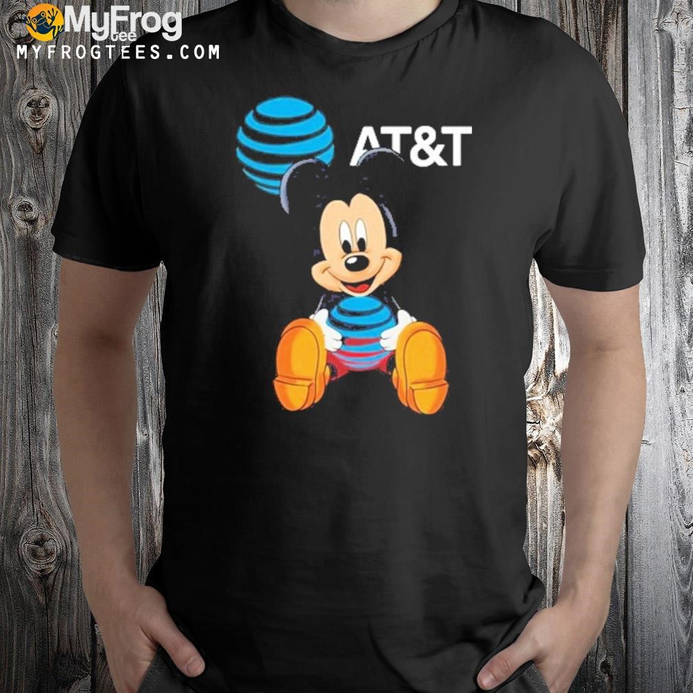 Mickey mouse Hug at&t logo shirt