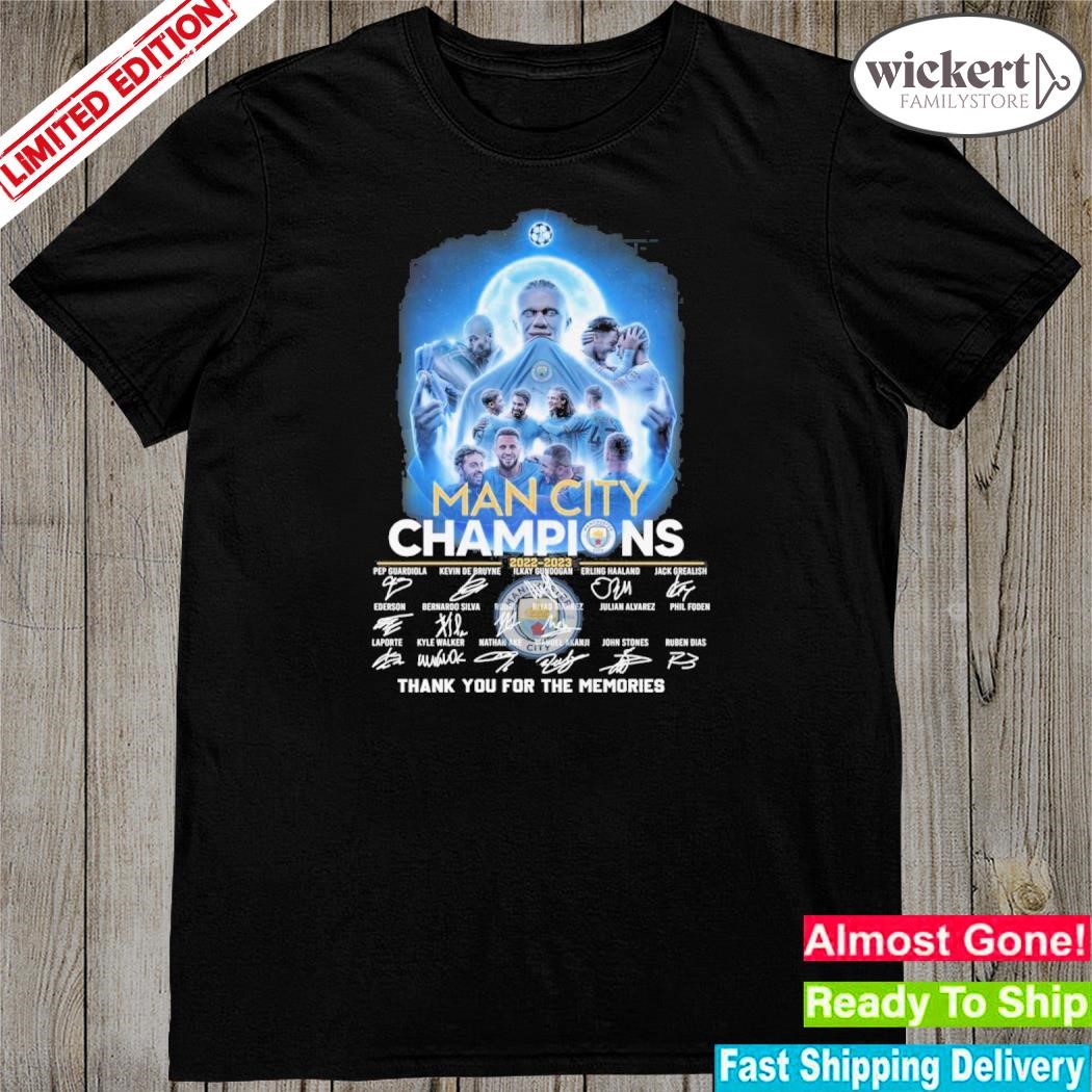 Official 2023 manchester city champions thank you for the memories shirt