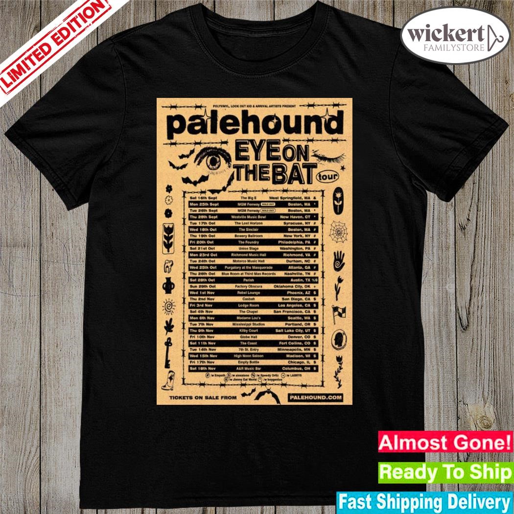 Official 2023 palehound eye on the bat tour logo shirt