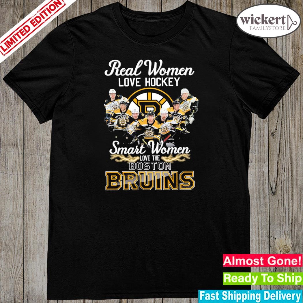 Official 2024 Real women love hockey smart women love the Boston Bruins t-shirt