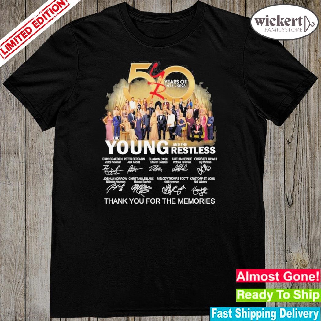 Official 50 years of 1973 – 2023 the young and the restless thank you for the memories shirt