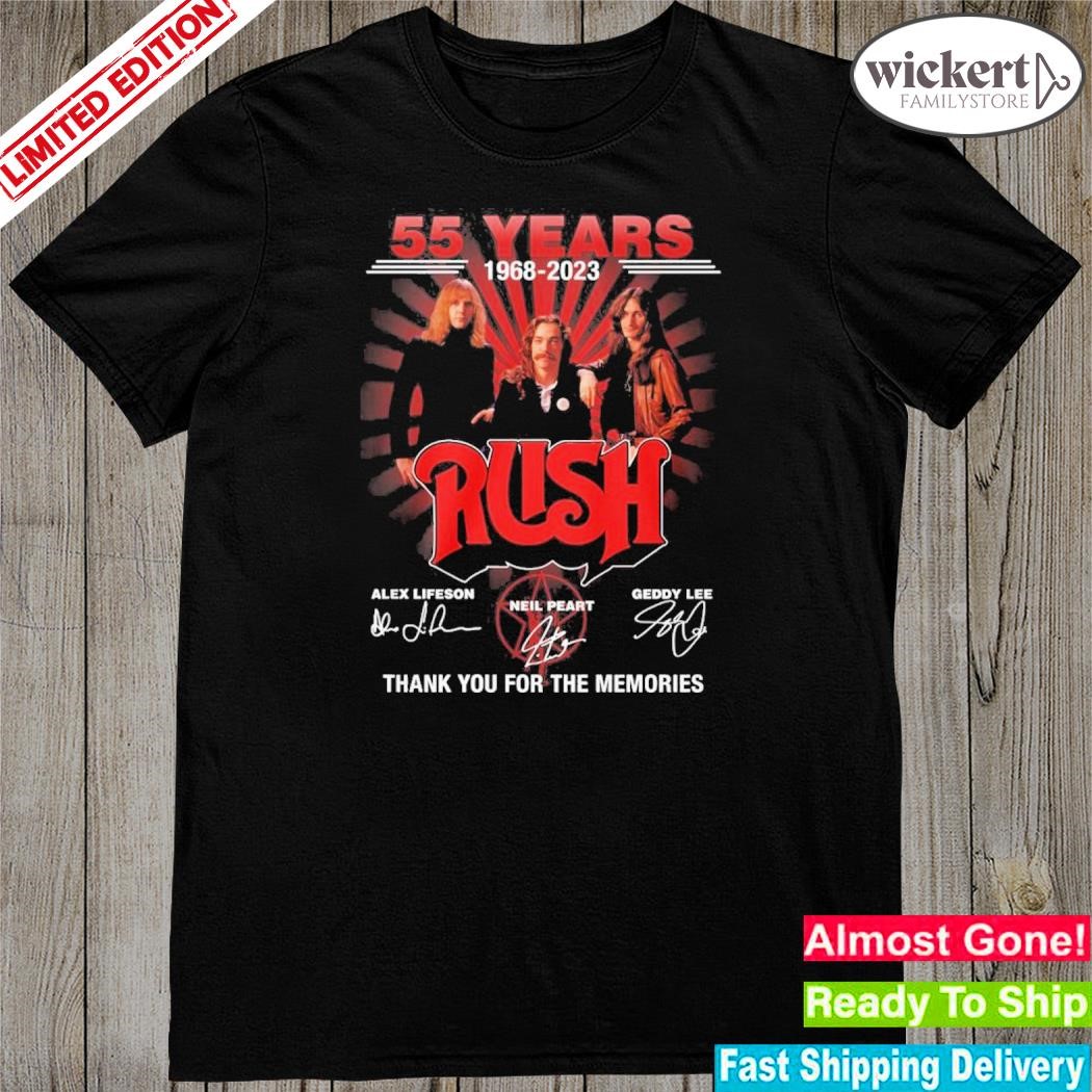 Official 55 years 1968 – 2023 rush thank you for the memories shirt