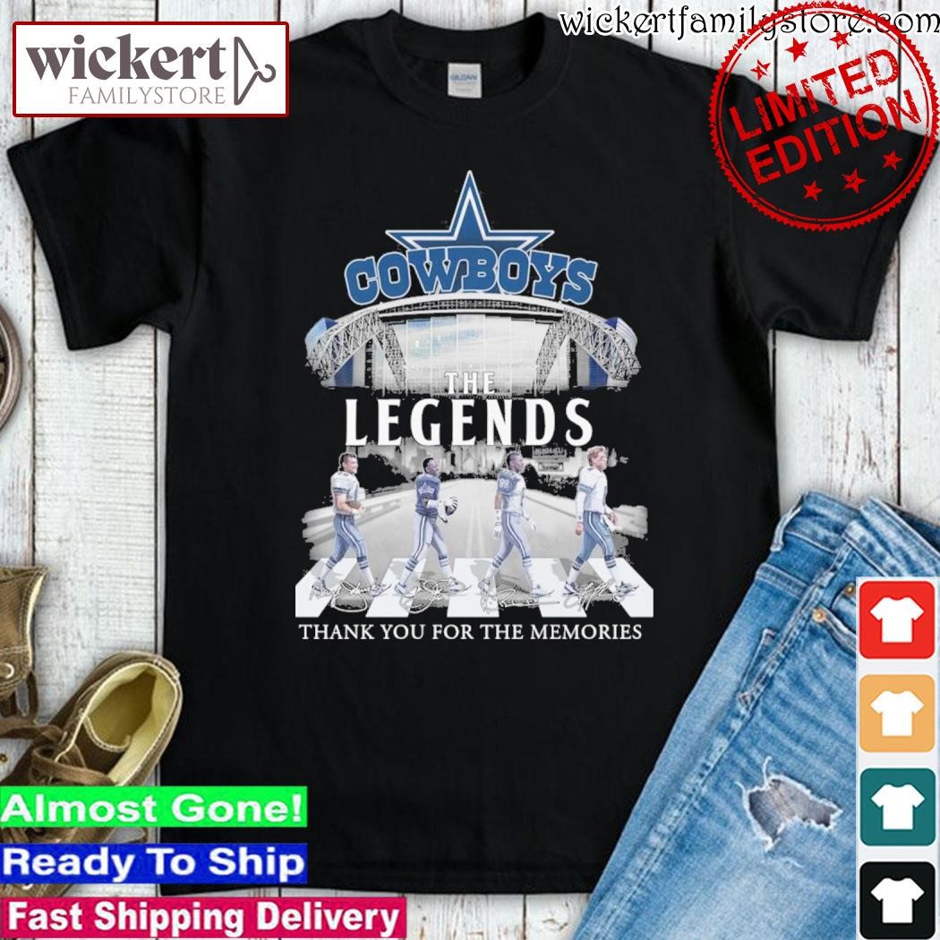 Official Abbey load Dallas Cowboys the legends thank you for the memories team name player signatures shirt