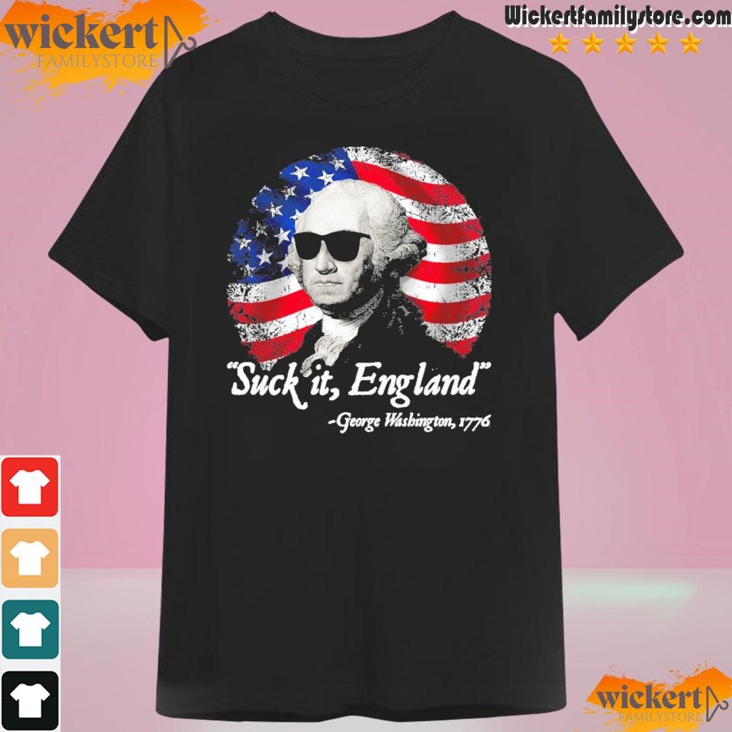 Official American Flag Suck It England George Washington 1776 T-shirt