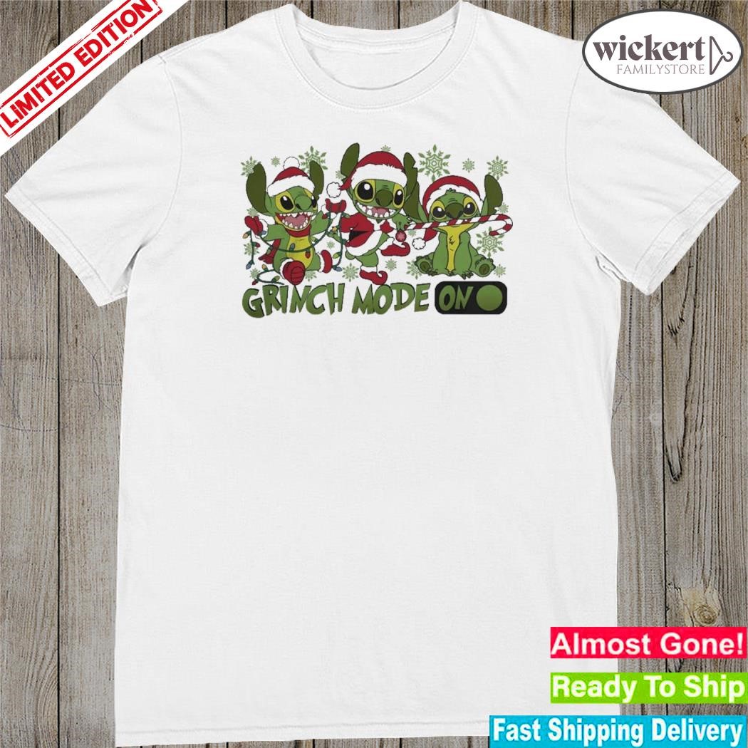 Official Baby Stitch Grinch Santa Mode On Christmas Shirt
