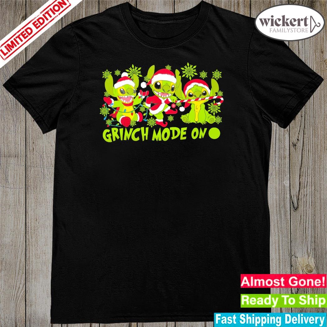 Official Baby Stitchs hat santa Grinch mode on ugly christmas shirt