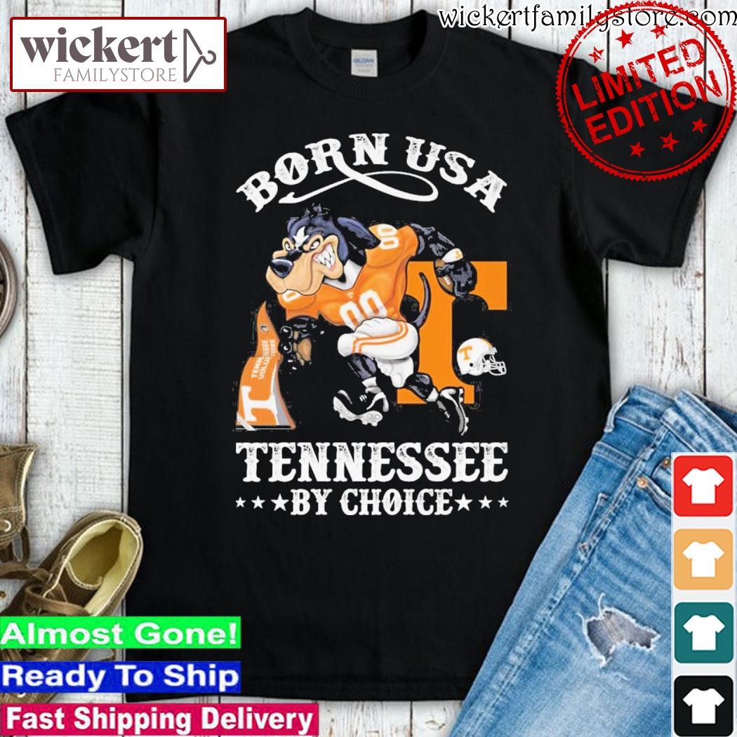 Official Born usa Tennessee by choice mascot 2023 shirt