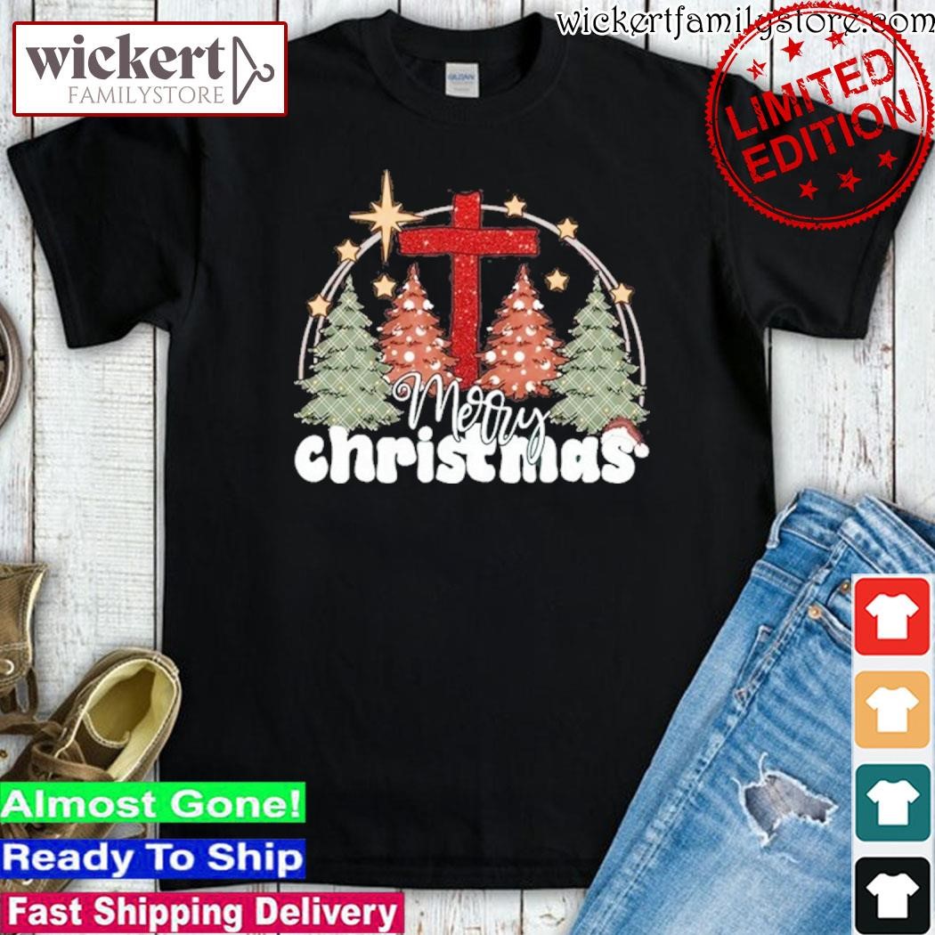Official Cross pine tree merry christmas shirt