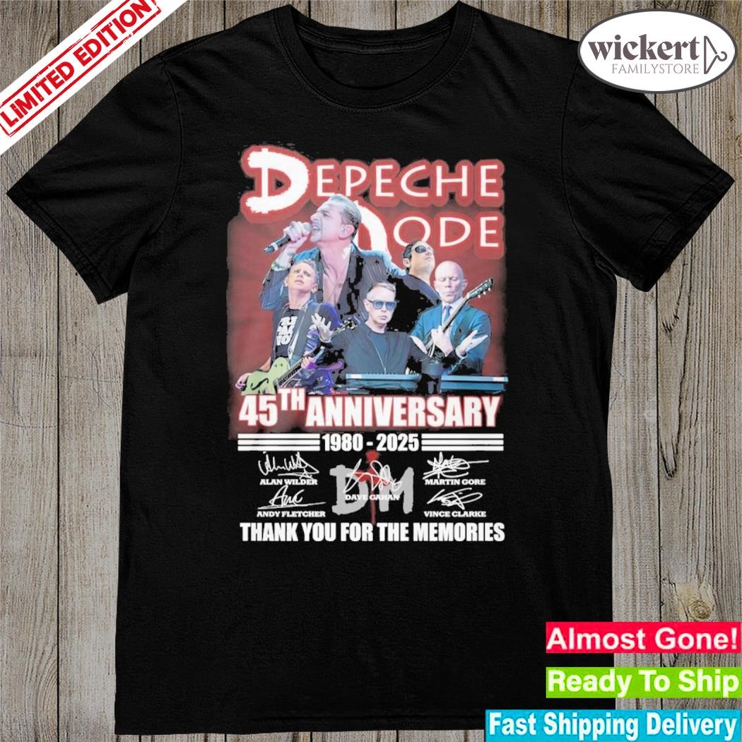 Official Depeche Mode 45th Anniversary 1980-2025 Thank You For The Memories Unisex shirt