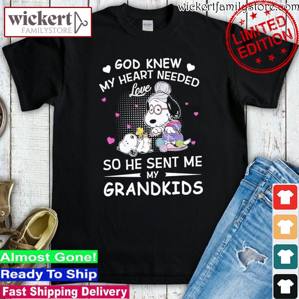 Official Grandma, baby Snoopy and Woodstock god knew my heart needed love so he sent me my grandkids shirt