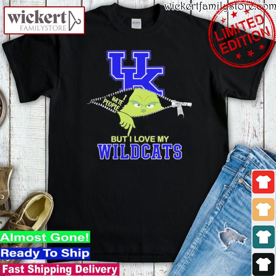 Official Grinch Zipper I Hate People But I Love My Kentucky Wildcats Shirt