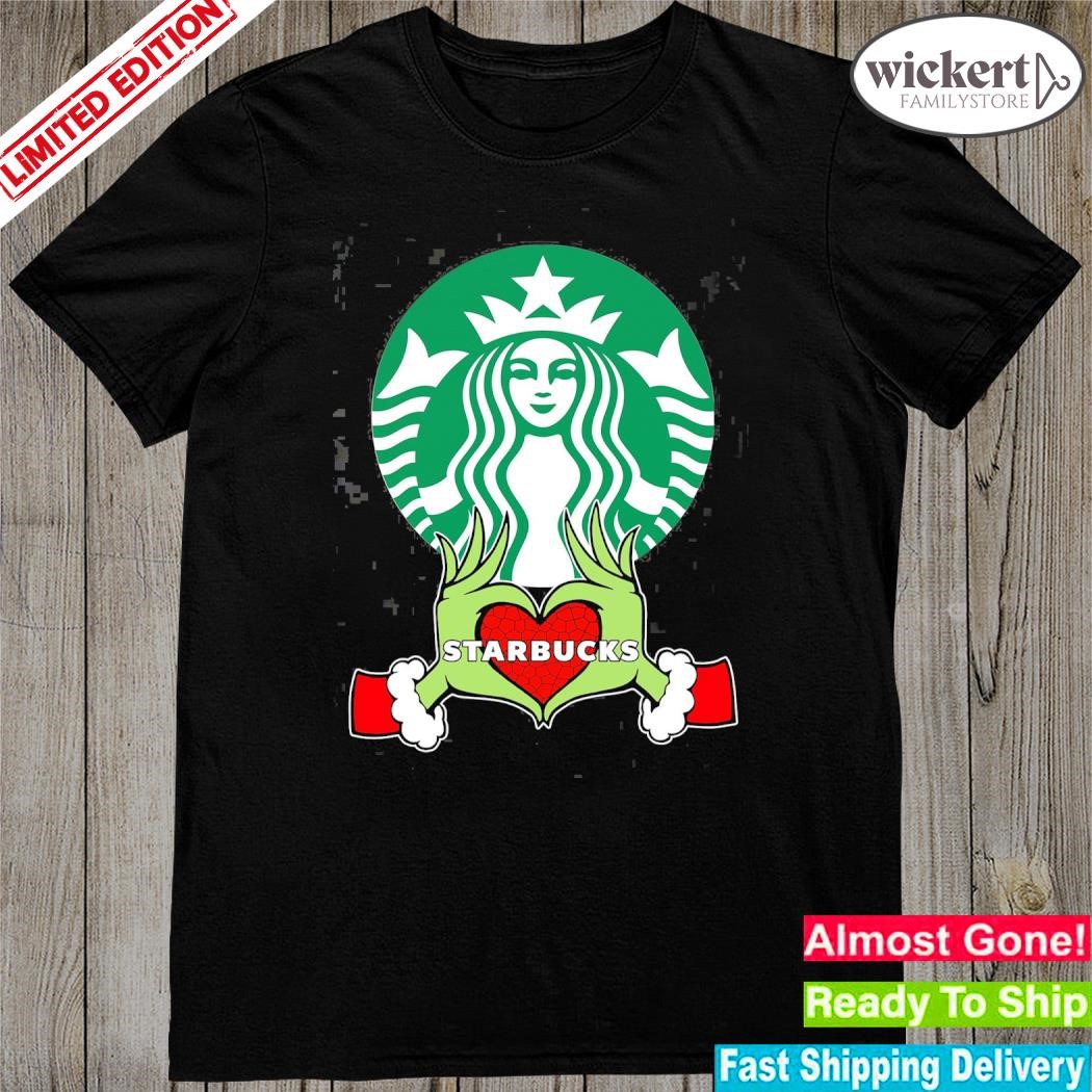 Official Grinch santa love Starbucks merry christmas shirt