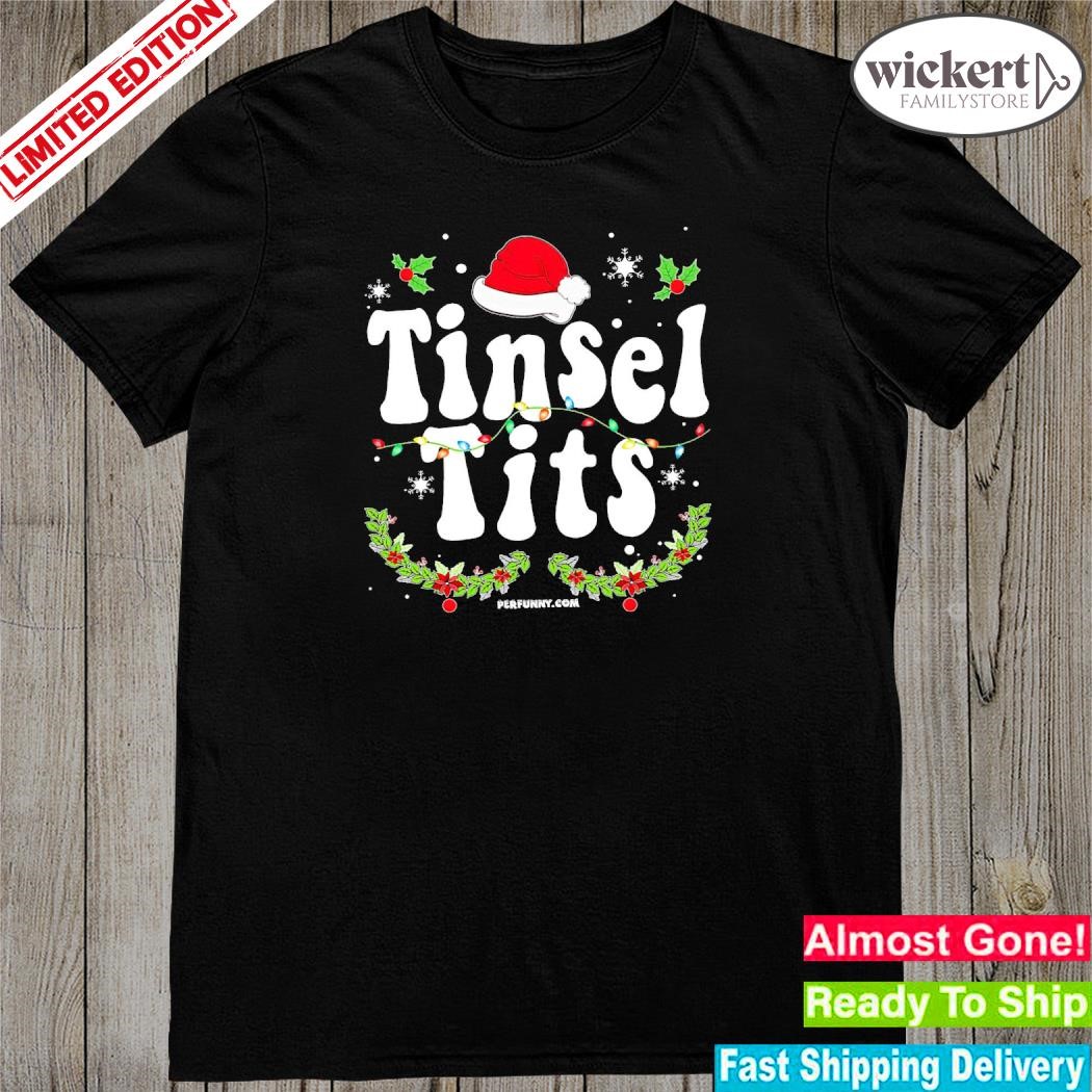 Official Hat santa tinsel tits merry christmas shirt