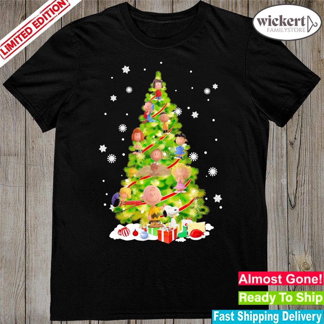 Official Pine tree Snoopy and friends merry christmas shirt