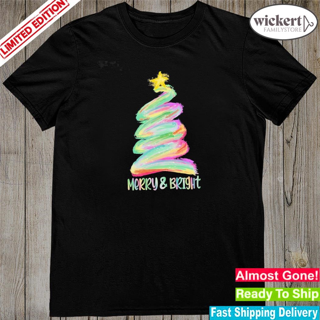 Official Pine tree merry & bright merry christmas shirt