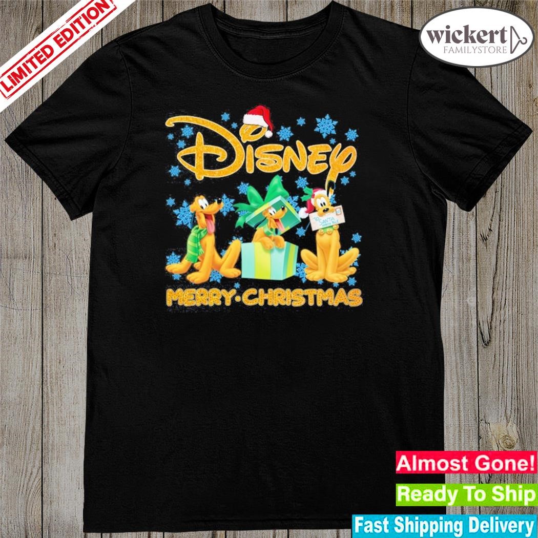 Official Pluto hat santa Disney merry christmas shirt