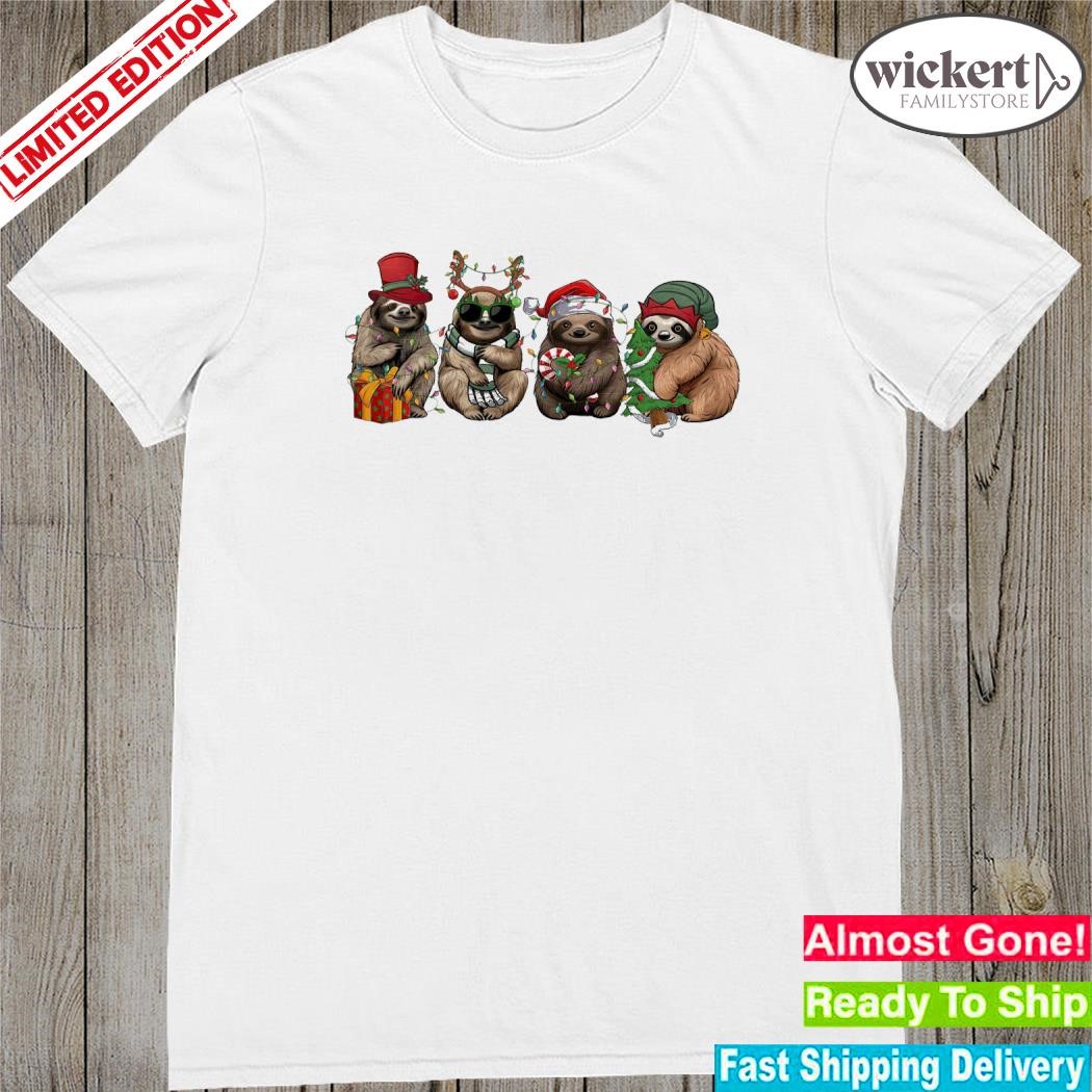 Official Sloths hat santa, reindeer and gnomes merry christmas shirt