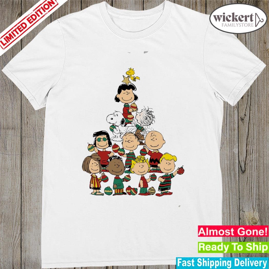 Official Snoopy, Woodstock and friends pine tree merry christmas shirt