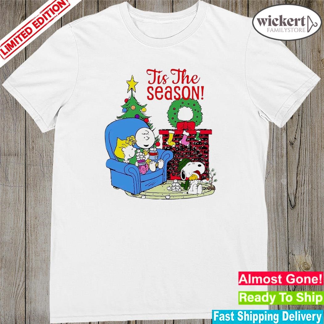 Official Snoopy, Woodstock hat Santa and friends tis the season pine tree merry christmas shirt