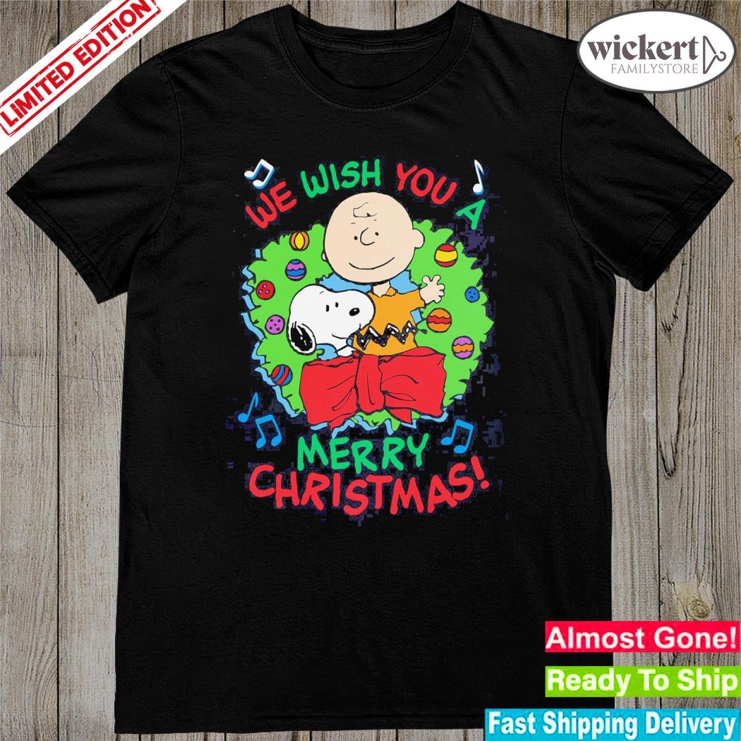 Official Snoopy and Charlie Brown we wish you a merry christmas shirt