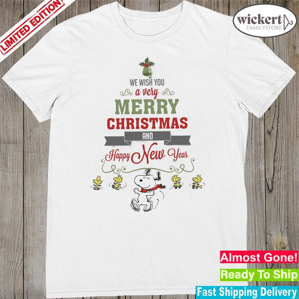 Official Snoopy and Woodstock We wish You a very merry christmas and happy new year tree shirt