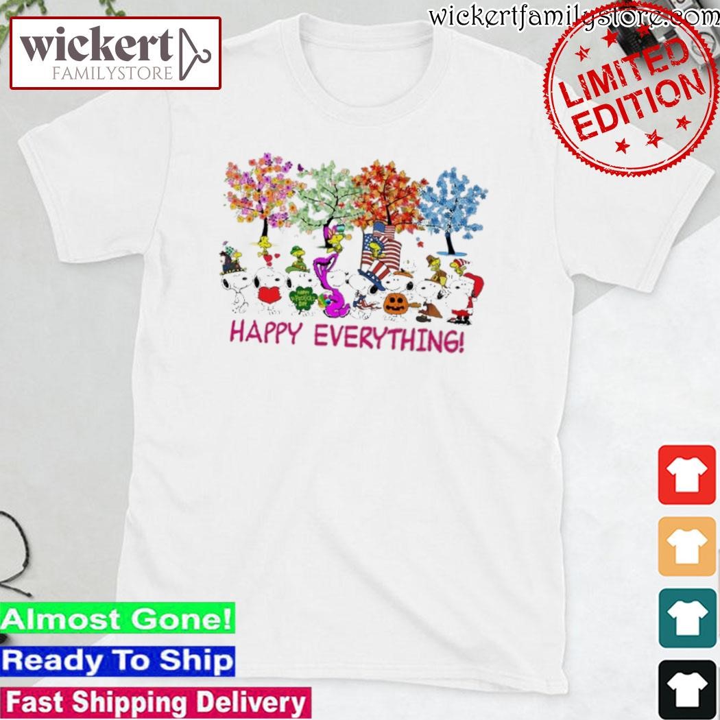 Official Snoopy and Woodstock funny happy everything christmas shirt