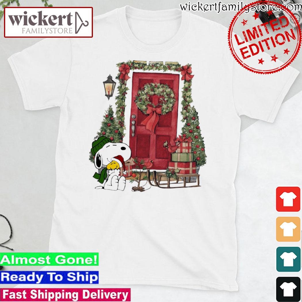 Official Snoopy and Woodstock hat santa door christmas shirt