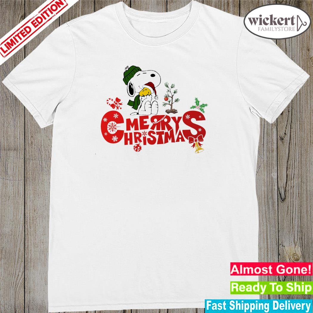 Official Snoopy and Woodstock hat santa tree merry christmas 2023 shirt
