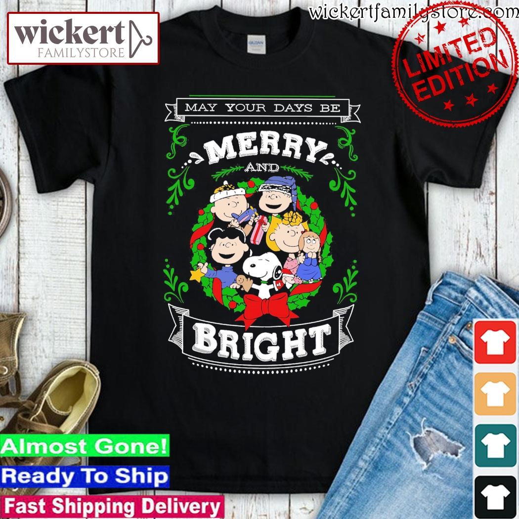 Official Snoopy and friends hat santa may your days be merry bright christmas shirt
