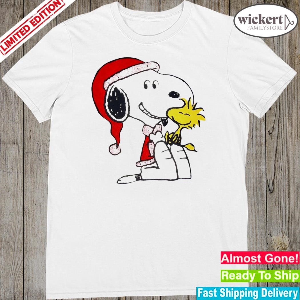Official Snoopy hat santa and Woodstock funny merry christmas shirt