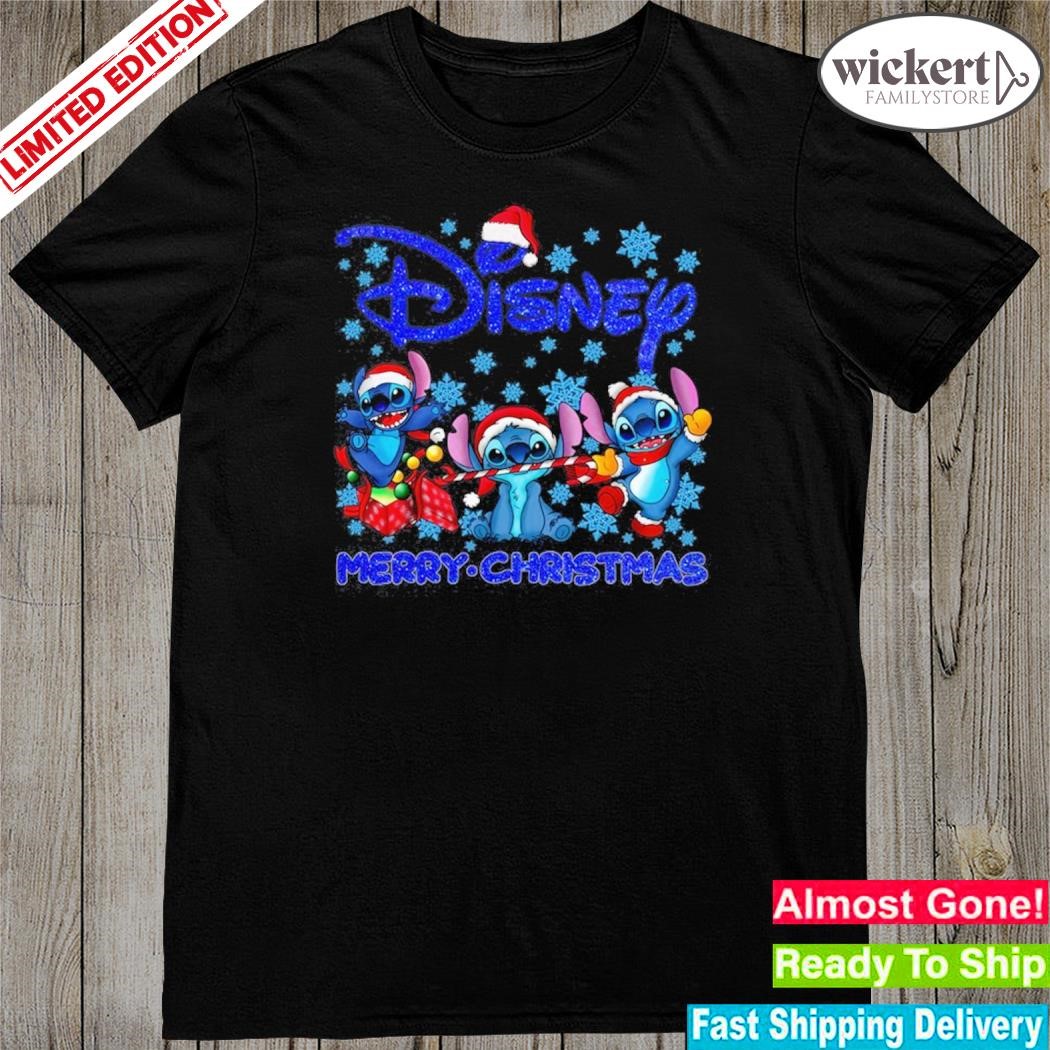 Official Stitch hat santa Disney merry christmas shirt