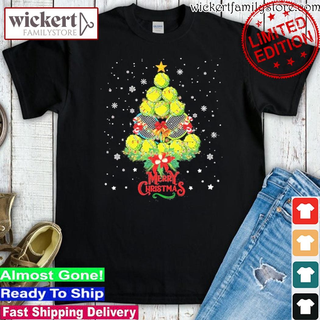Official Tennis pine tree merry christmas shirt