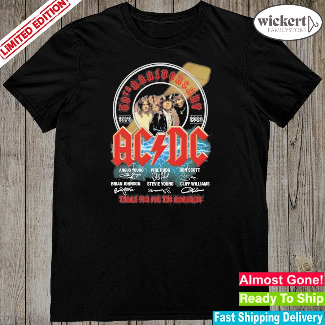 Official acdc 50th anniversary thank you for the memories shirt
