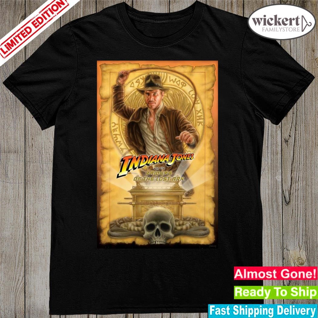 Official august 30 2023 Indiana jones pursuit of relics by doug pagacz giclee poster shirt