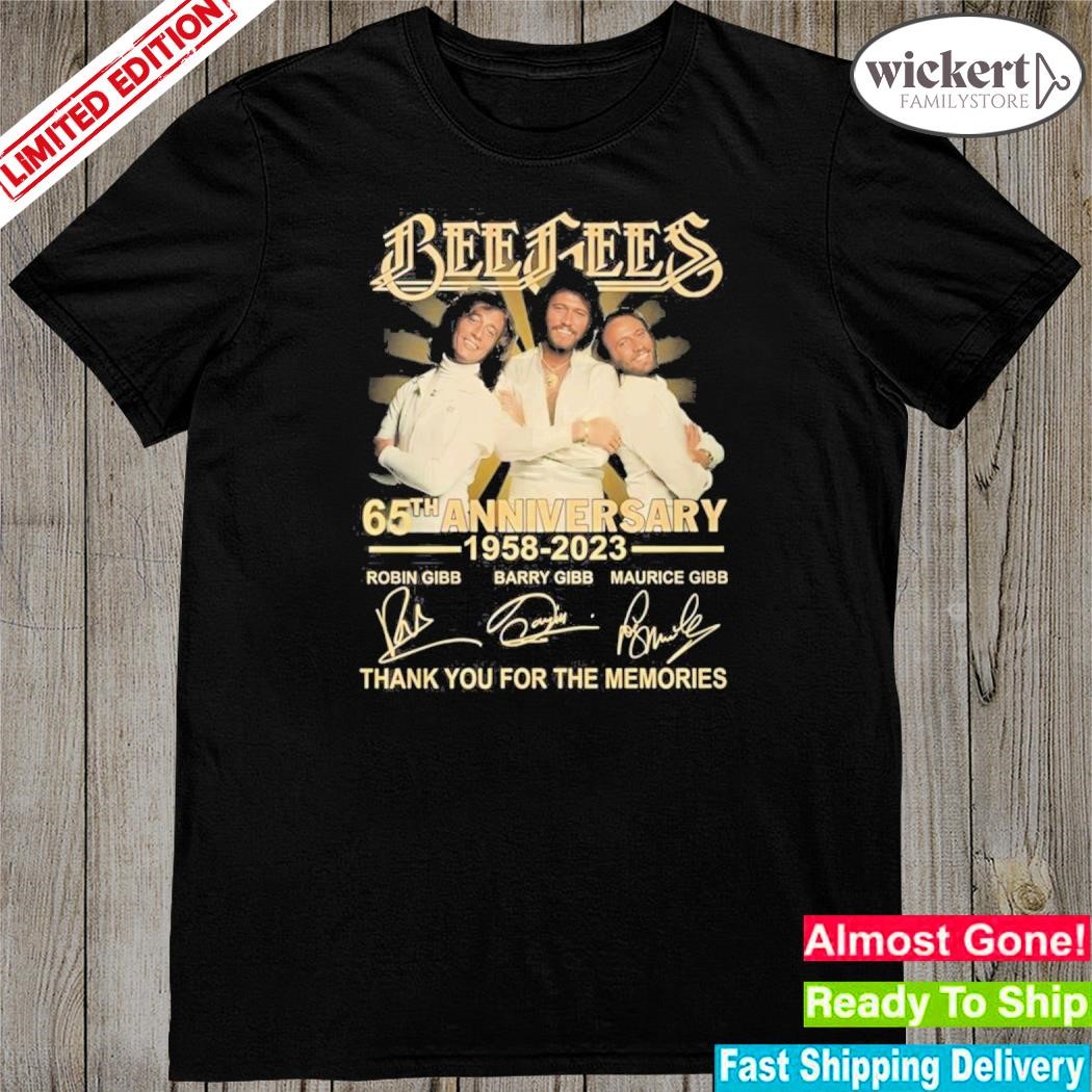 Official bee Gees 65th Anniversary 1958-2023 Thank You For The Memories Signatures T-Shirt