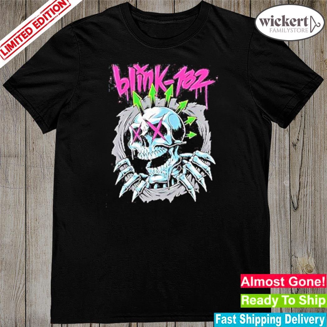Official blink-182 Skull Scary Pink Logo Fan Gifts Halloween Shirt
