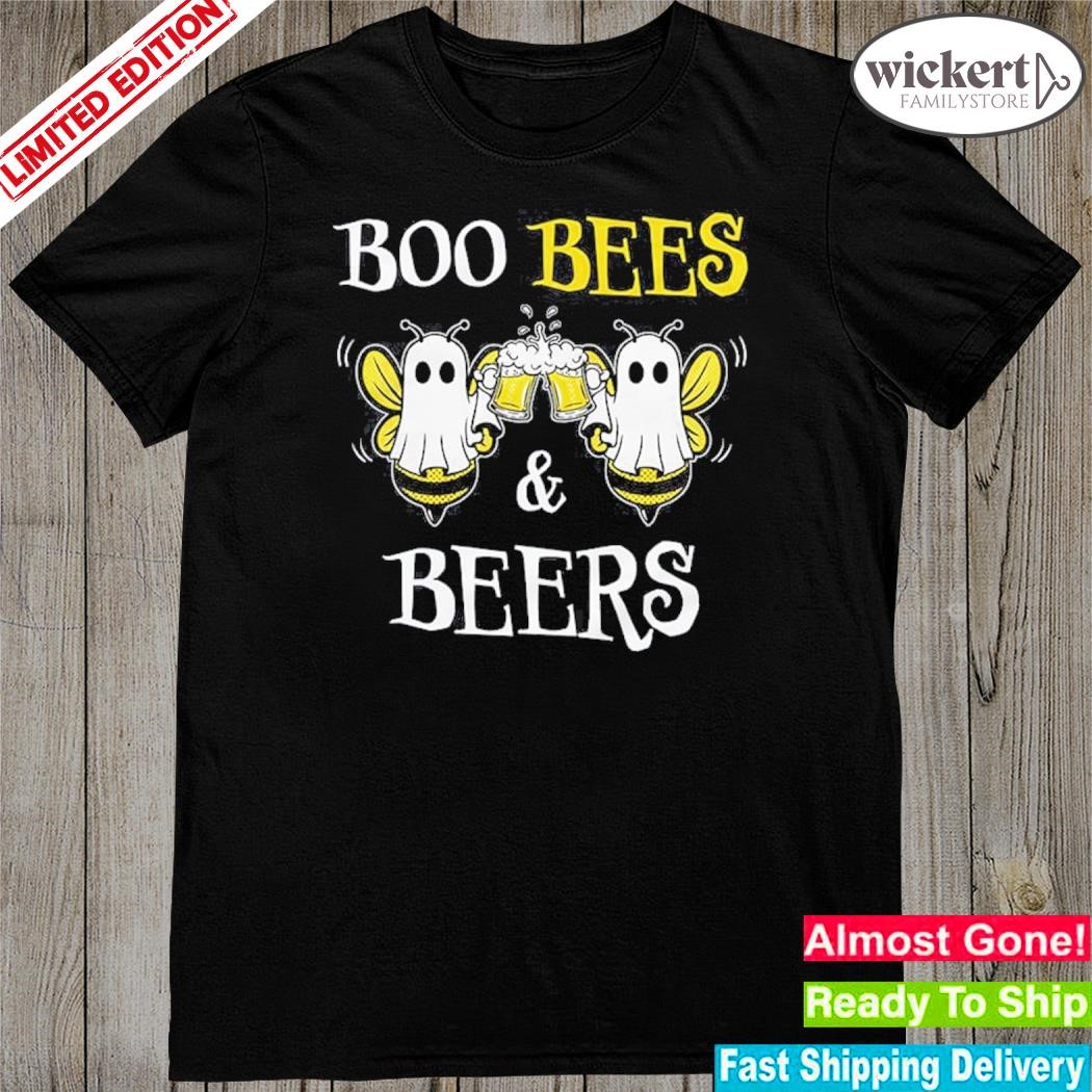 Official boo bees and beers funny ghost bees and beers halloween shirt