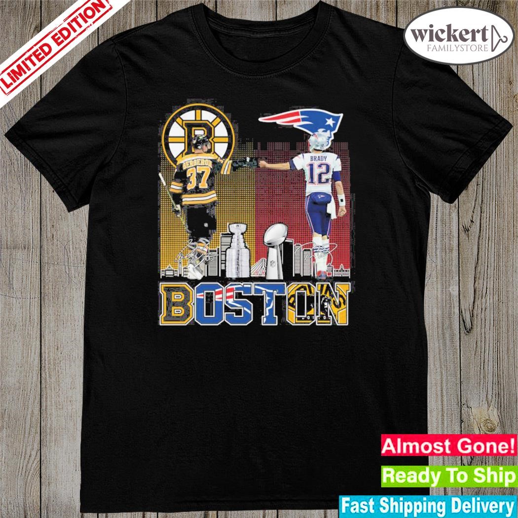 Official boston Bruins bergeron and new england patriot Tom Brady champions shirt